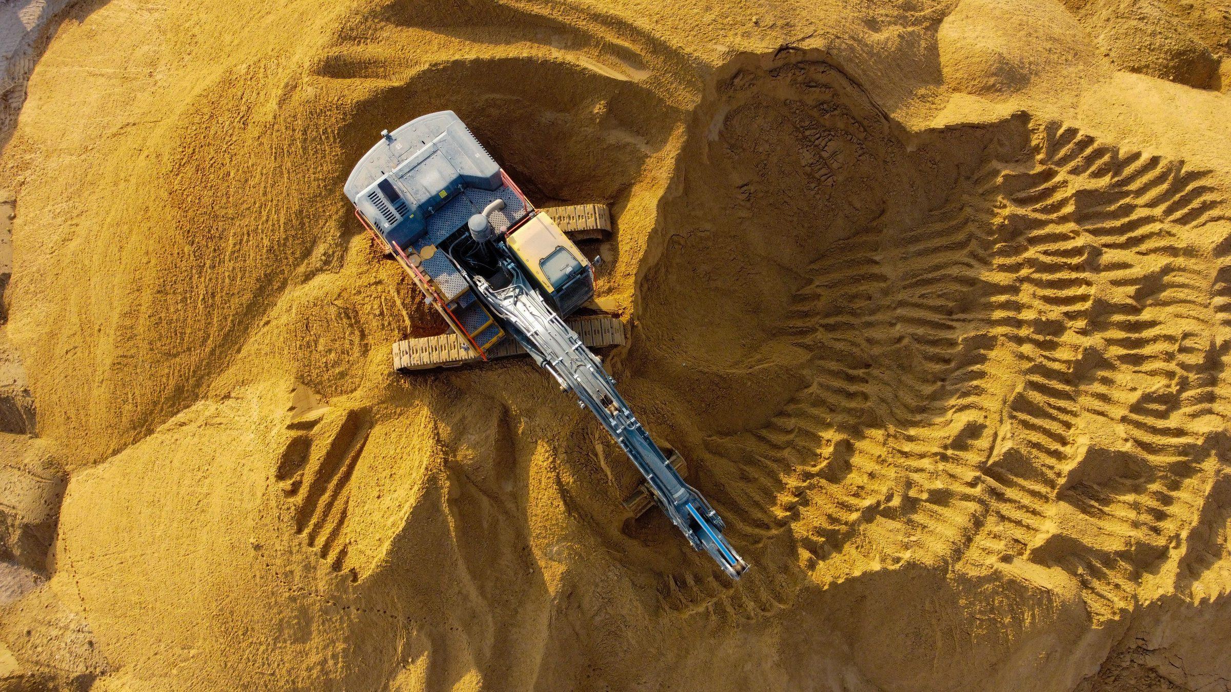 Excavator at work on a construction site