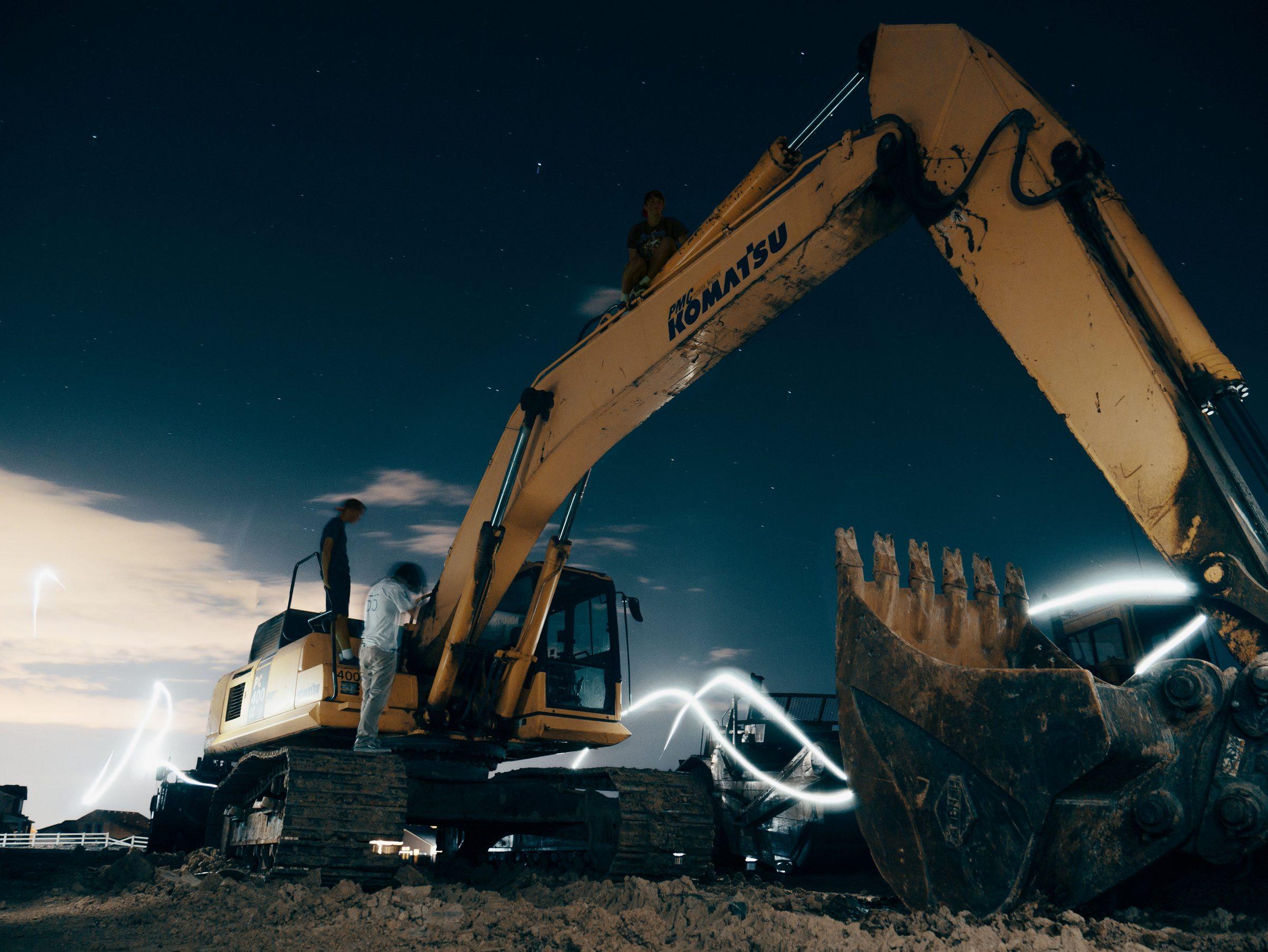 Excavator at work on a construction site