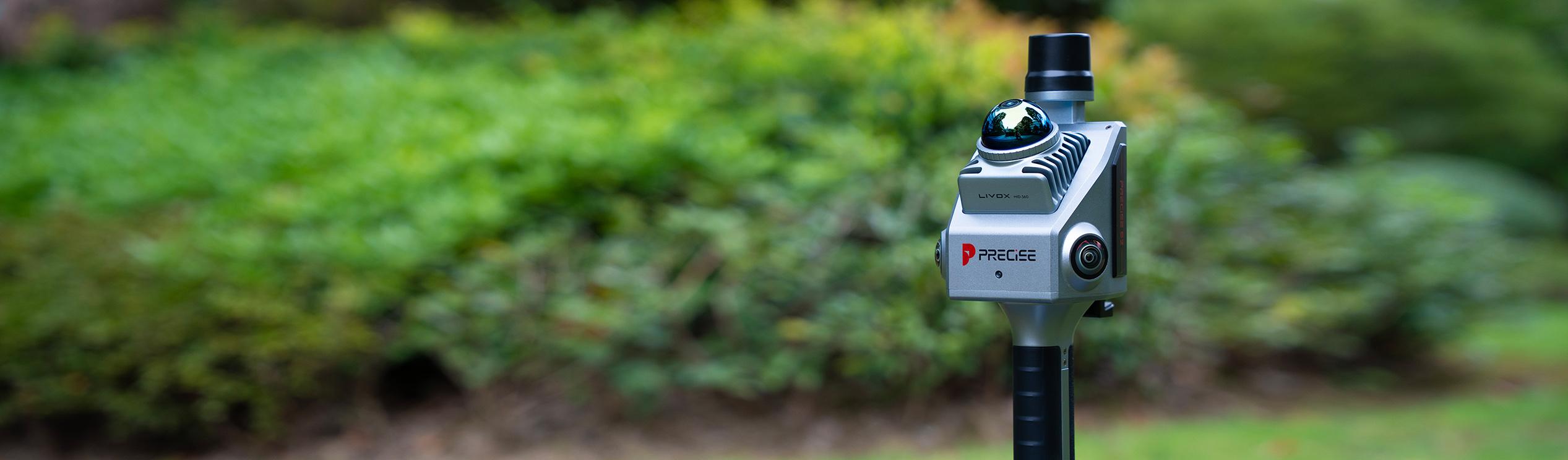 PRECISE S2 handheld 3D LiDAR scanner by a lake