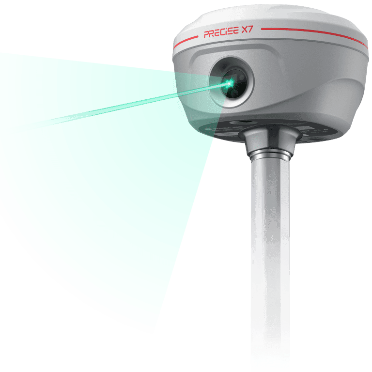 PRECISE X7 green laser beam illustration