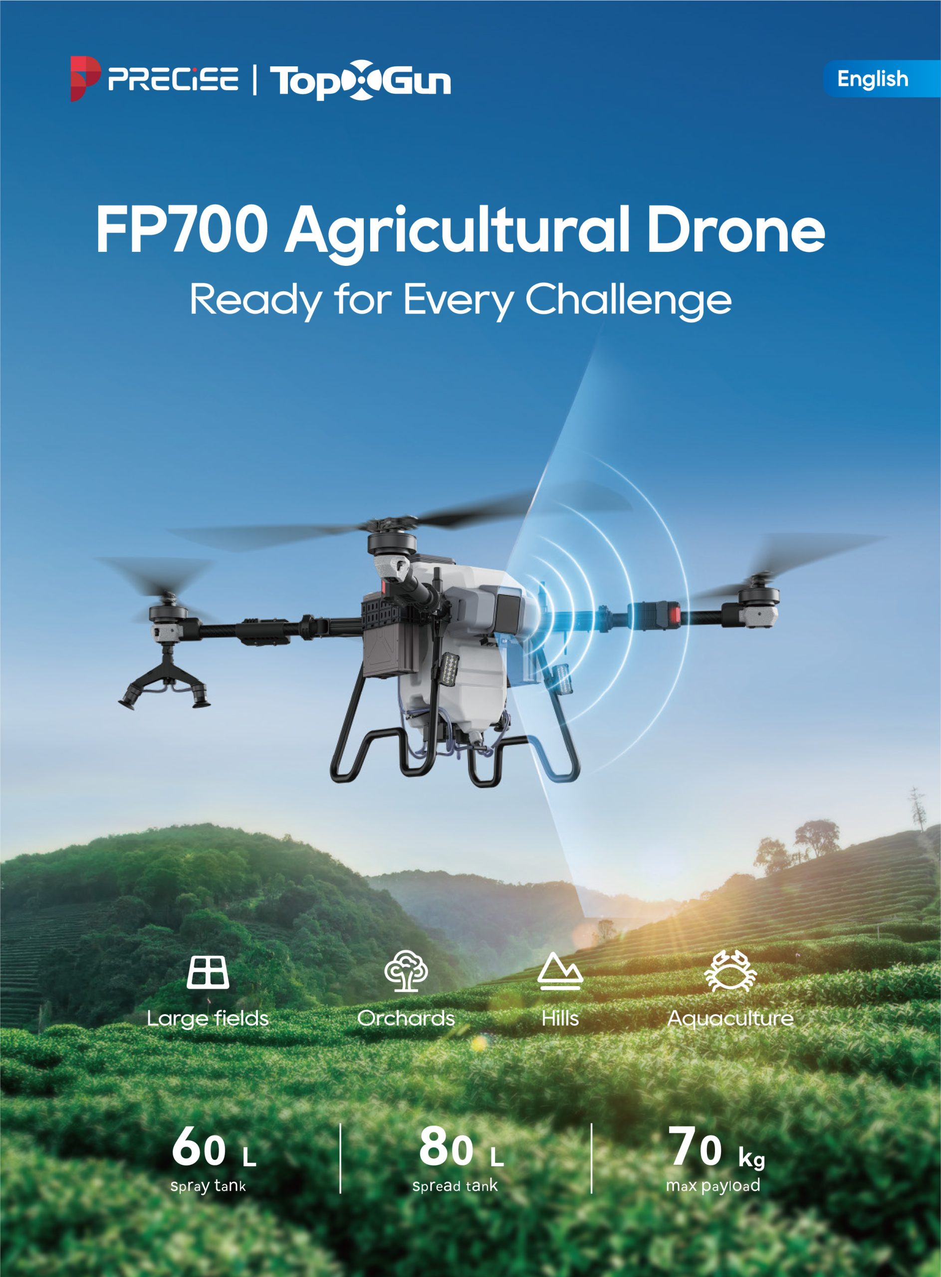 PRECISE FP700 Agricultural Drone scaled