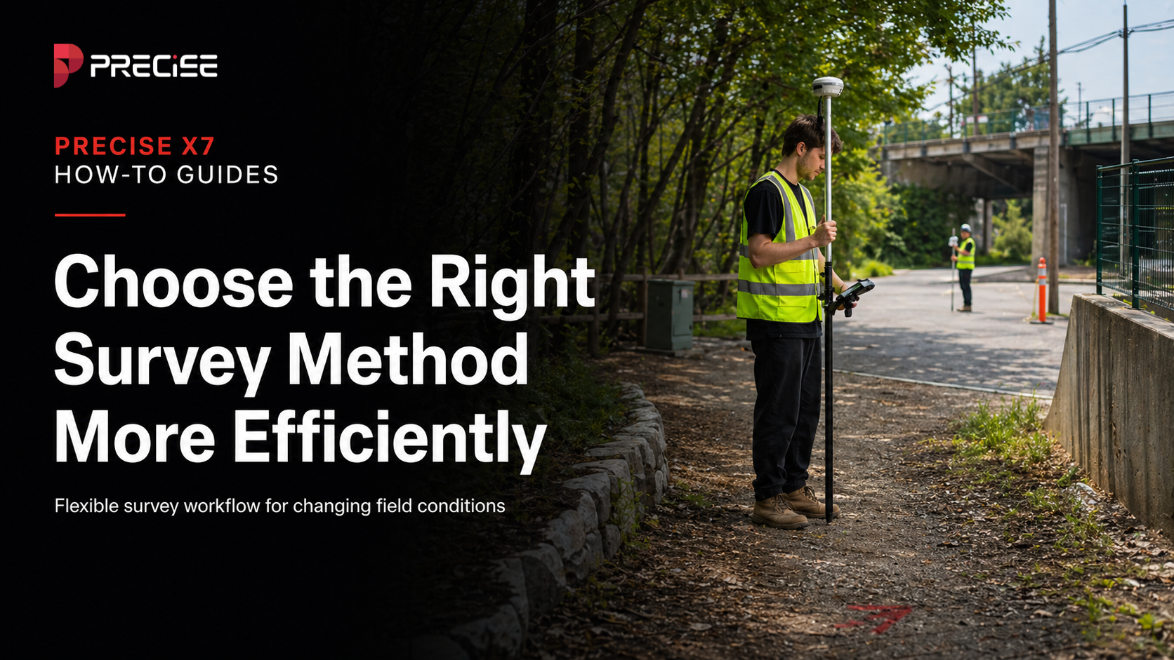 PRECISE X7 surveyor choosing the most efficient survey method for different field situations