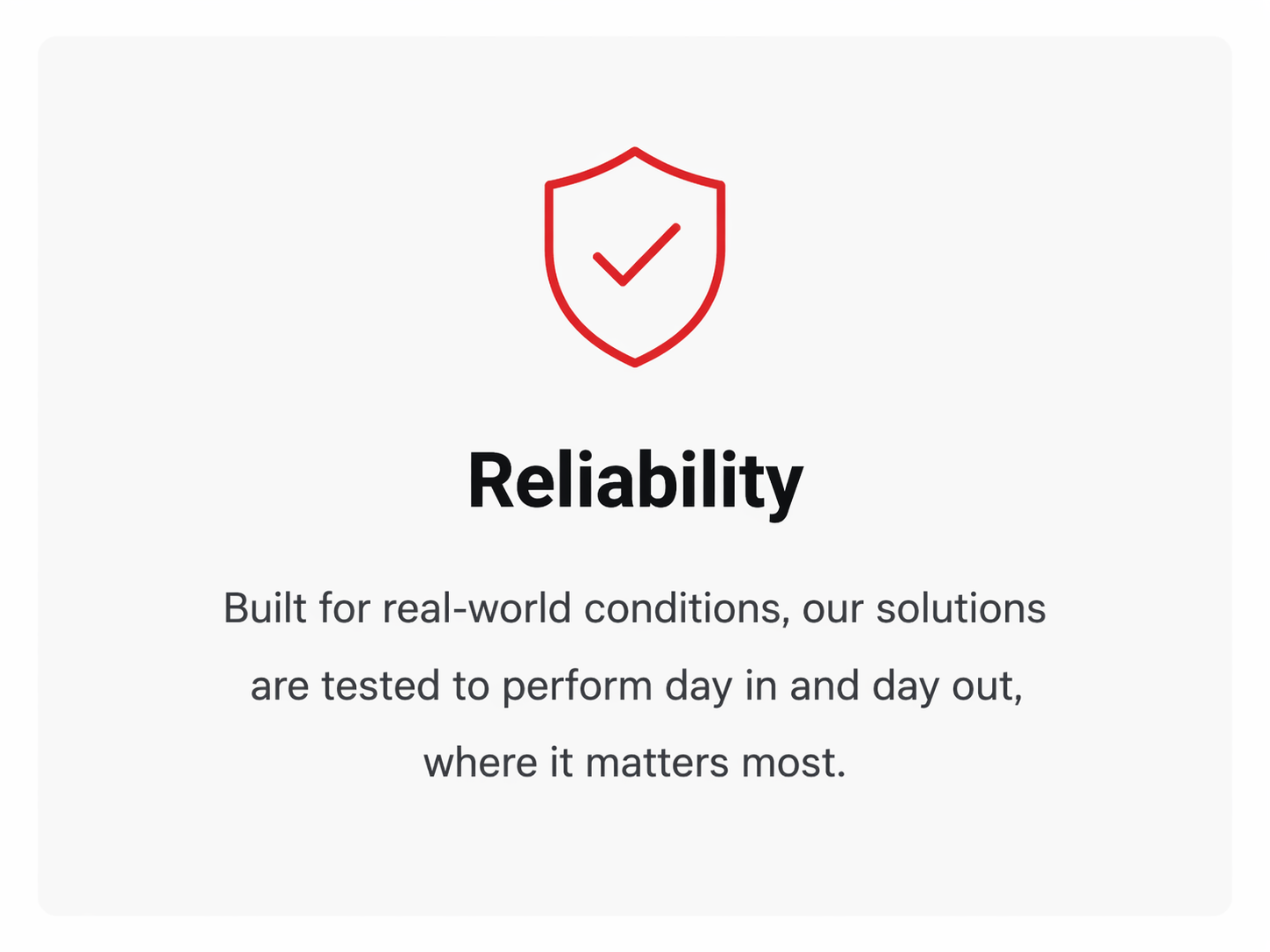 Reliability icon representing dependable field performance